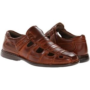 Stacy Adams Belmar Men’s Faux Leather Cognac Brown Fisherman Sandals, Size 10